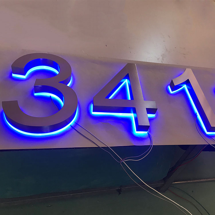 Outdoor Advertising brushed Stainless Steel Home Number